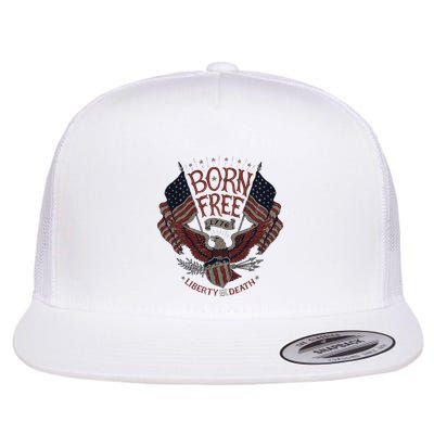 Born Free Eagle American Flag 1776 4th Of July Usa Flatbill Hat