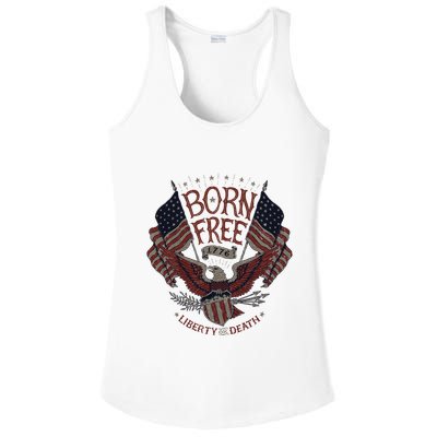Born Free Eagle American Flag 1776 4th Of July Usa Ladies PosiCharge Competitor Racerback Tank