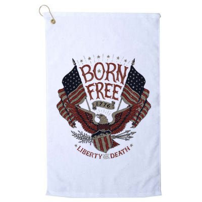 Born Free Eagle American Flag 1776 4th Of July Usa Golf Towel
