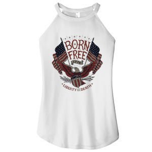 Born Free Eagle American Flag 1776 4th Of July Usa Women's Perfect Tri Rocker Tank