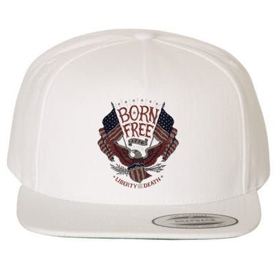 Born Free Eagle American Flag 1776 4th Of July Usa Wool Snapback Cap