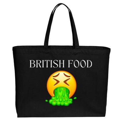 British Food Emoji Vomiting Cotton Canvas Jumbo Tote