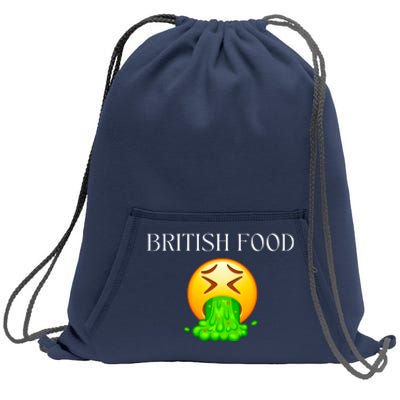 British Food Emoji Vomiting Sweatshirt Cinch Pack Bag