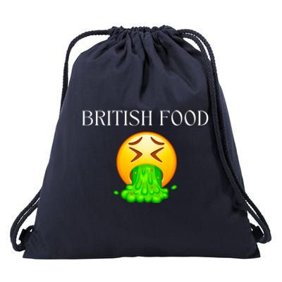 British Food Emoji Vomiting Drawstring Bag