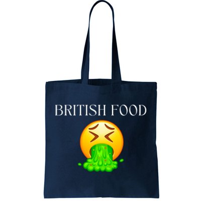 British Food Emoji Vomiting Tote Bag