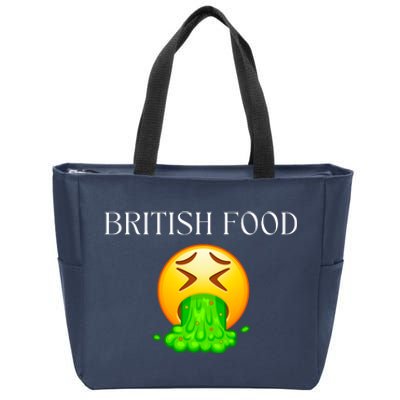 British Food Emoji Vomiting Zip Tote Bag