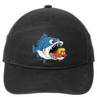 Big Fish Eat Little Fish Trump Hair Blue Wave 7-Panel Snapback Hat