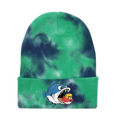 Big Fish Eat Little Fish Trump Hair Blue Wave Tie Dye 12in Knit Beanie