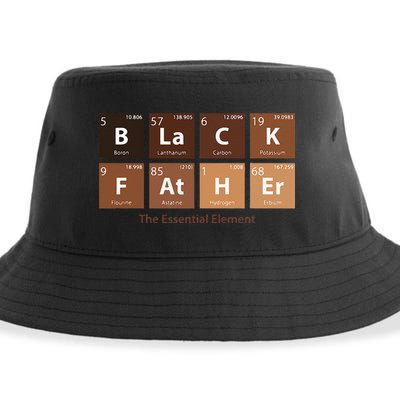 Black Father Essential Element Father's Day Funny Black Dad Sustainable Bucket Hat