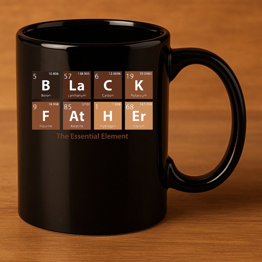 Black Father Essential Element Father's Day Funny Black Dad 11oz C Handle Ceramic Mug