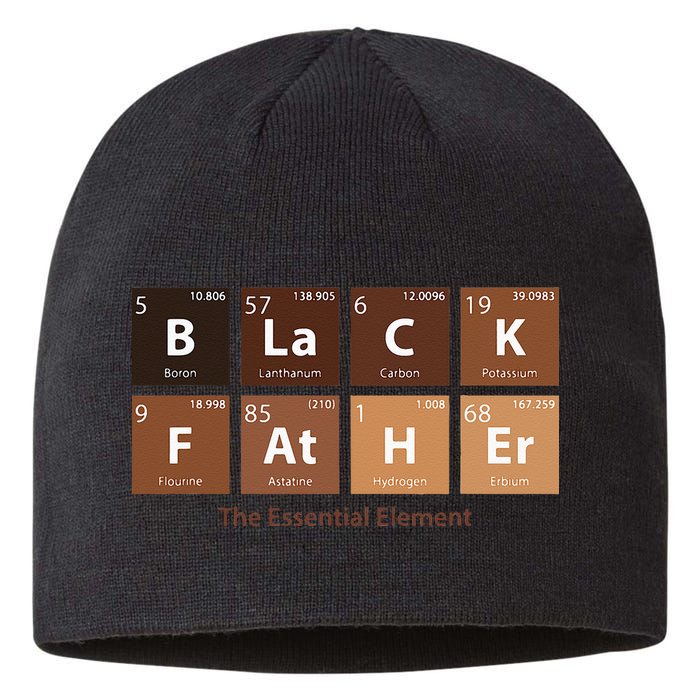 Black Father Essential Element Father's Day Funny Black Dad Sustainable Beanie