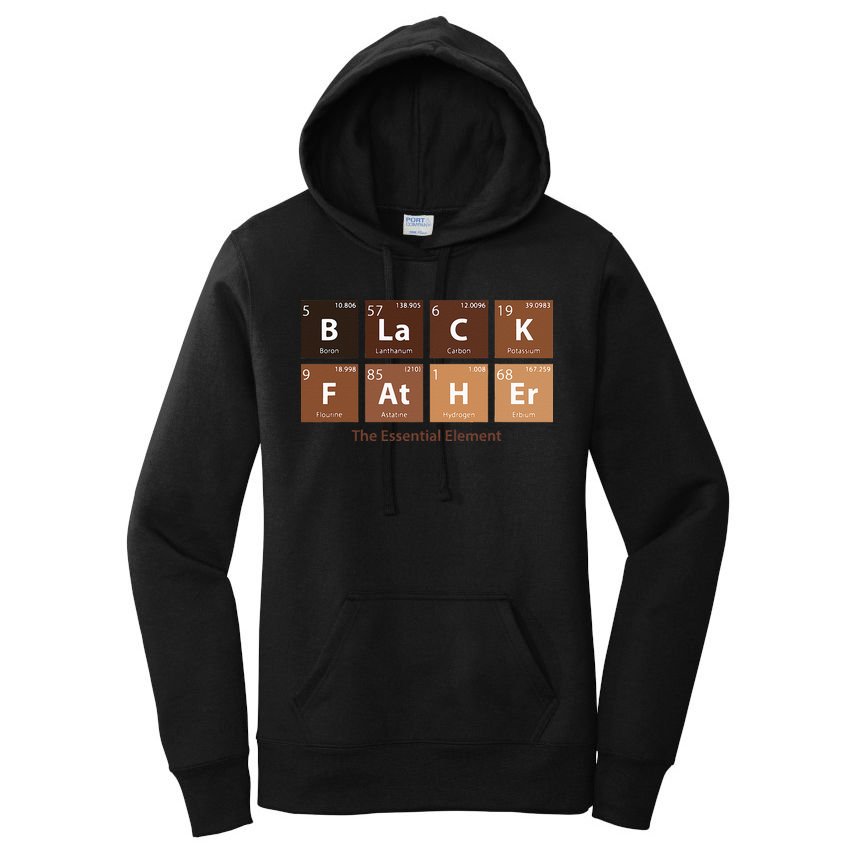 Black Father Essential Element Father's Day Funny Black Dad Women's Pullover Hoodie