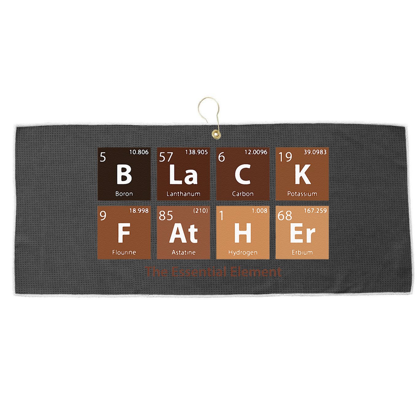 Black Father Essential Element Father's Day Funny Black Dad Large Microfiber Waffle Golf Towel