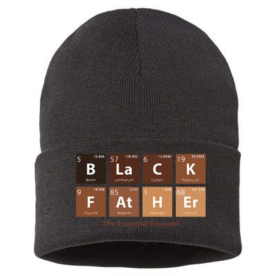 Black Father Essential Element Father's Day Funny Black Dad Sustainable Knit Beanie