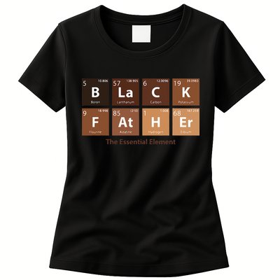 Black Father Essential Element Father's Day Funny Black Dad Womens T-Shirt
