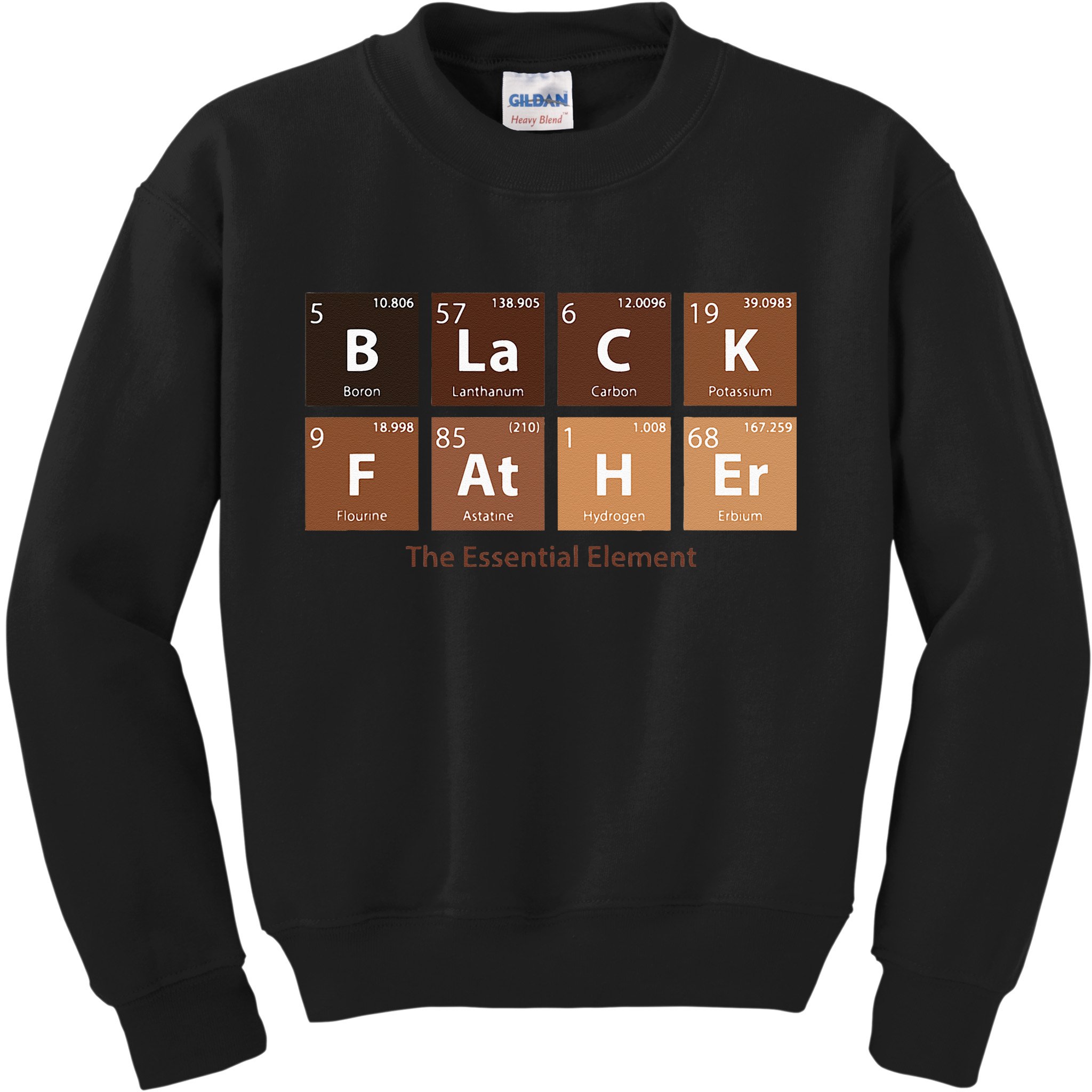 Black Father Essential Element Father's Day Funny Black Dad Kids Sweatshirt