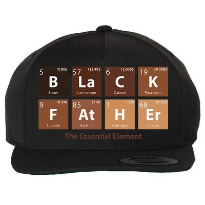 Black Father Essential Element Father's Day Funny Black Dad Wool Snapback Cap