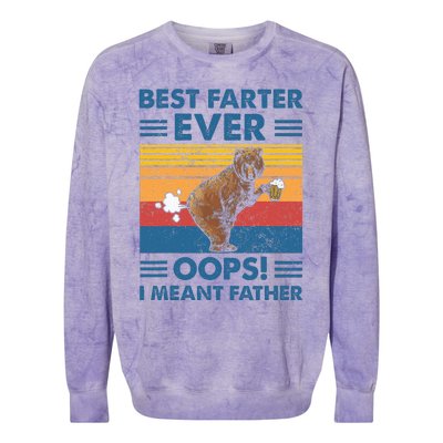 Best Farter Ever Oops I Meant Father Fathers Day Colorblast Crewneck Sweatshirt