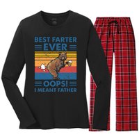 Best Farter Ever Oops I Meant Father Fathers Day Women's Long Sleeve Flannel Pajama Set 