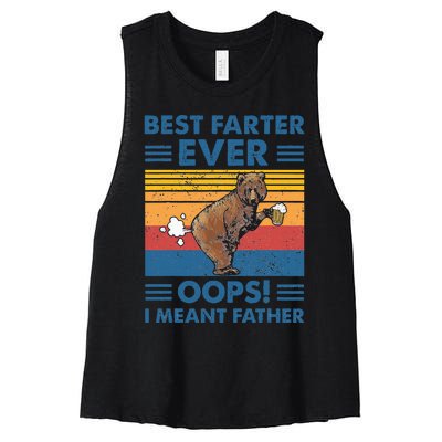 Best Farter Ever Oops I Meant Father Fathers Day Women's Racerback Cropped Tank