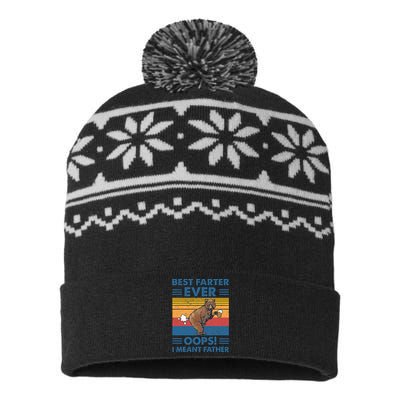 Best Farter Ever Oops I Meant Father Fathers Day USA-Made Snowflake Beanie