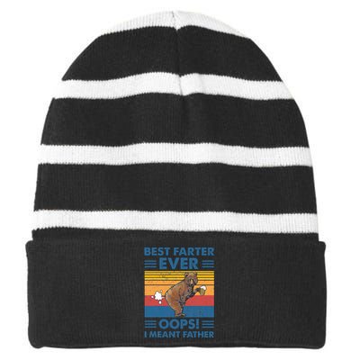 Best Farter Ever Oops I Meant Father Fathers Day Striped Beanie with Solid Band