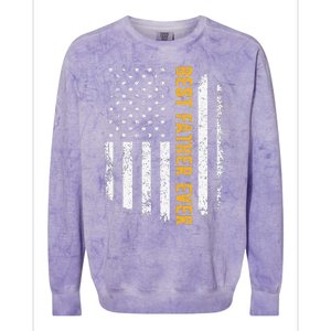 Best Father Ever American Flag Fathers Day Colorblast Crewneck Sweatshirt