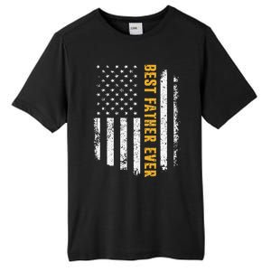 Best Father Ever American Flag Fathers Day Tall Fusion ChromaSoft Performance T-Shirt