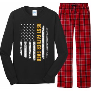 Best Father Ever American Flag Fathers Day Long Sleeve Pajama Set