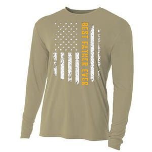 Best Father Ever American Flag Fathers Day Cooling Performance Long Sleeve Crew