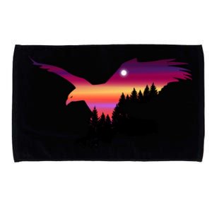 Beautiful Flying Eagle Surreal Sky Silhouette Hoodie Microfiber Hand Towel