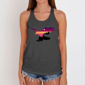 Beautiful Flying Eagle Surreal Sky Silhouette Hoodie Women's Knotted Racerback Tank