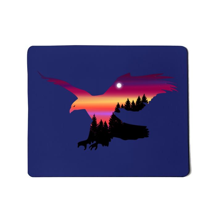 Beautiful Flying Eagle Surreal Sky Silhouette Hoodie Mousepad