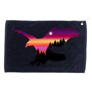 Beautiful Flying Eagle Surreal Sky Silhouette Hoodie Grommeted Golf Towel