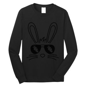 Bunny Face Easter Day Sunglasses Carrot Long Sleeve Shirt