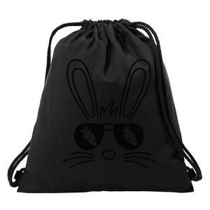 Bunny Face Easter Day Sunglasses Carrot Drawstring Bag