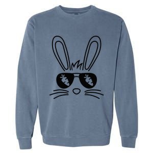 Bunny Face Easter Day Sunglasses Carrot Garment-Dyed Sweatshirt