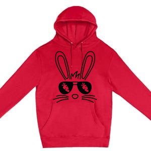 Bunny Face Easter Day Sunglasses Carrot Premium Pullover Hoodie