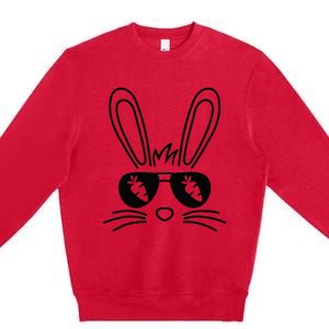 Bunny Face Easter Day Sunglasses Carrot Premium Crewneck Sweatshirt