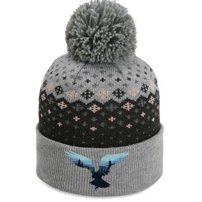 Beautiful Flying Eagle Night Sky Forest Bird Silhouette Cute Gift The Baniff Cuffed Pom Beanie