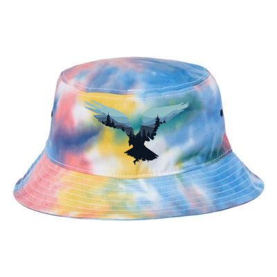 Beautiful Flying Eagle Night Sky Forest Bird Silhouette Cute Gift Tie Dye Newport Bucket Hat