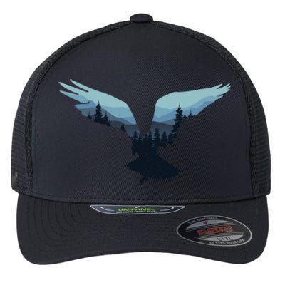 Beautiful Flying Eagle Night Sky Forest Bird Silhouette Cute Gift Flexfit Unipanel Trucker Cap