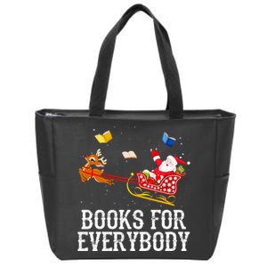 Books For Everybody Santa Christmas Book Lovers Book Readers Zip Tote Bag