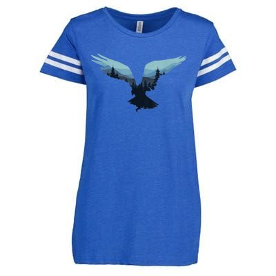 Beautiful Flying Eagle Night Sky Forest Bird Silhouette Gift Enza Ladies Jersey Football T-Shirt