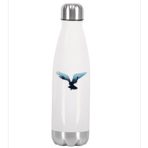 Beautiful Flying Eagle Night Sky Forest Bird Silhouette Gift Stainless Steel Insulated Water Bottle