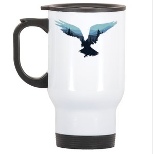 Beautiful Flying Eagle Night Sky Forest Bird Silhouette Gift Stainless Steel Travel Mug