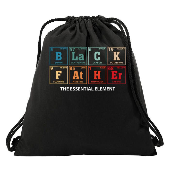 Black Father Essential Element Fathers Day Funny Black Dad Drawstring Bag