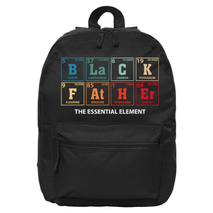 Black Father Essential Element Fathers Day Funny Black Dad 16 in Basic Backpack