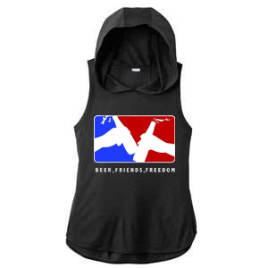 BFF Beer Friends Freedom Ladies PosiCharge Tri-Blend Wicking Draft Hoodie Tank