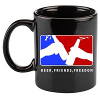 BFF Beer Friends Freedom 11oz C Handle Ceramic Mug